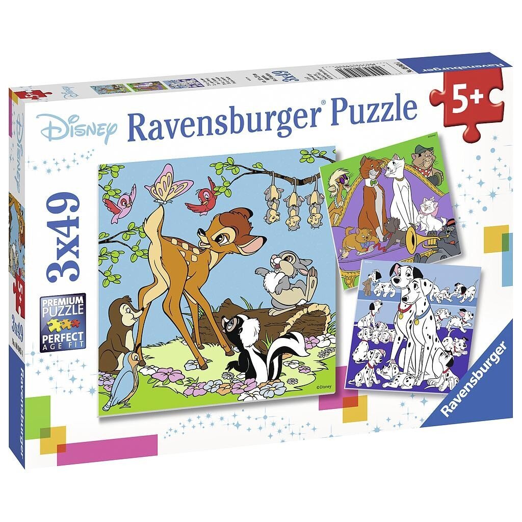 Puzle Disney varoņi, 3 x 49 gab., Ravensburger cena un informācija | Puzles, 3D puzles | 220.lv