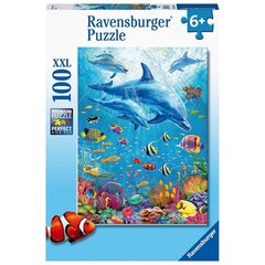 Ravensburger puzle 100 gab. Delfīni cena un informācija | Puzles, 3D puzles | 220.lv