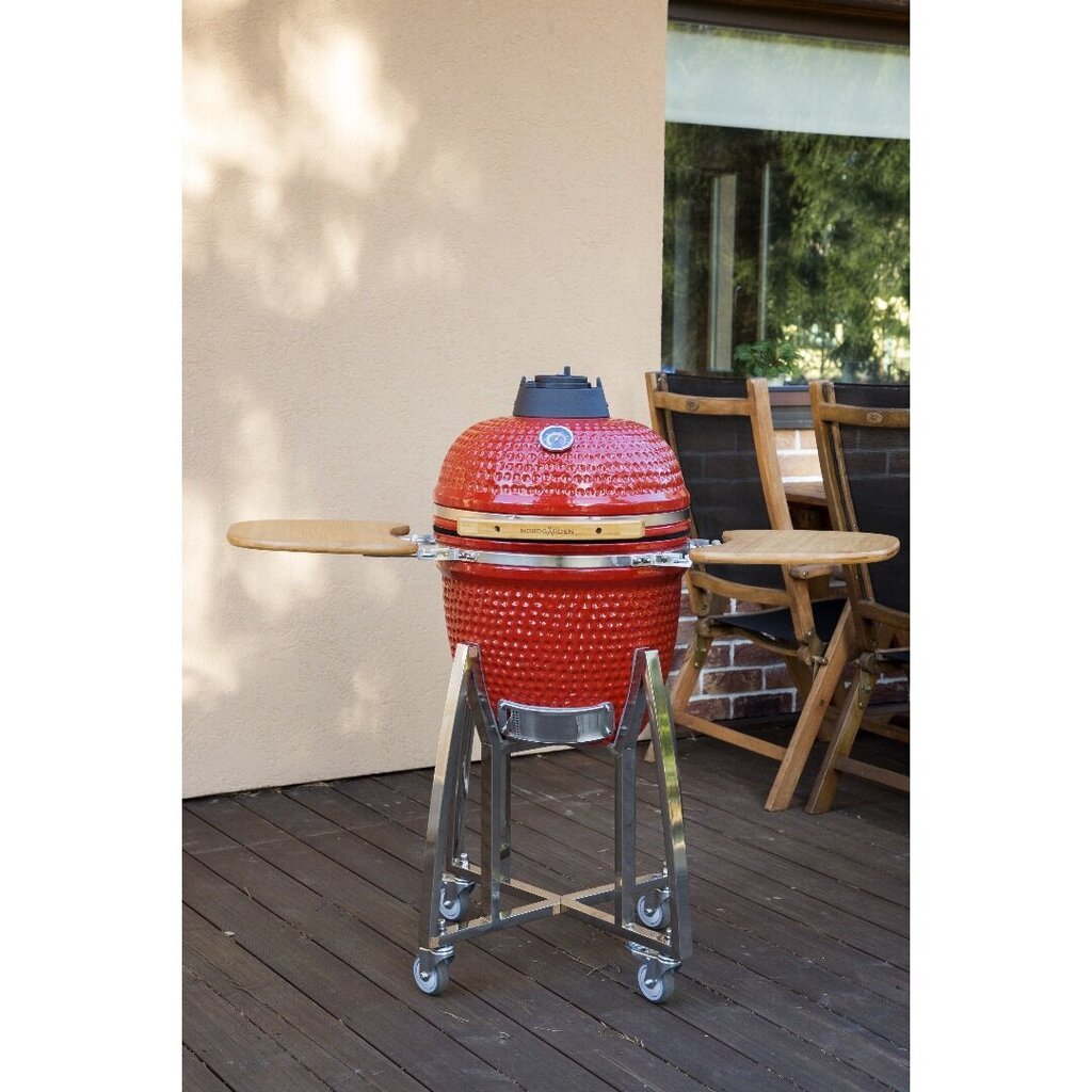 Keramiskais grils Kamado Nordgarden 18" 45 cm, sarkans cena un informācija | Grili | 220.lv