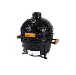 Keramiskais grils Kamado Nordgarden 16" 40 cm, melns cena un informācija | Grili | 220.lv