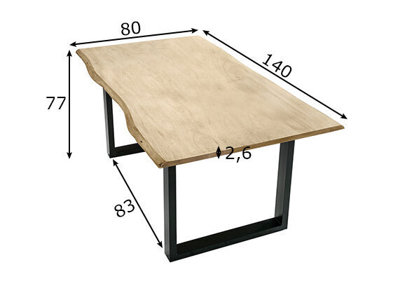 Ēdamistabas galds Tische, 80 x 140 cm, melns цена и информация | Virtuves galdi, ēdamgaldi | 220.lv