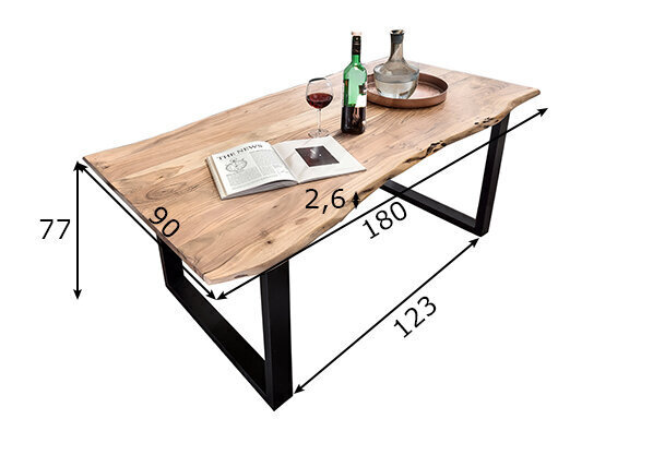 Pusdienu galds Tische, 90 x 180 cm, melnas kājas цена и информация | Virtuves galdi, ēdamgaldi | 220.lv