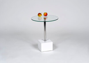 Papildu galds Bali, balts/stikls cena un informācija | Kosmētikas galdiņi | 220.lv