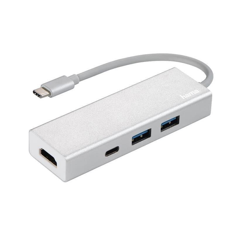 USB-C centrmezgls Hama, 2x USB 3.1, USB-C un HDMI cena un informācija | Adapteri un USB centrmezgli | 220.lv