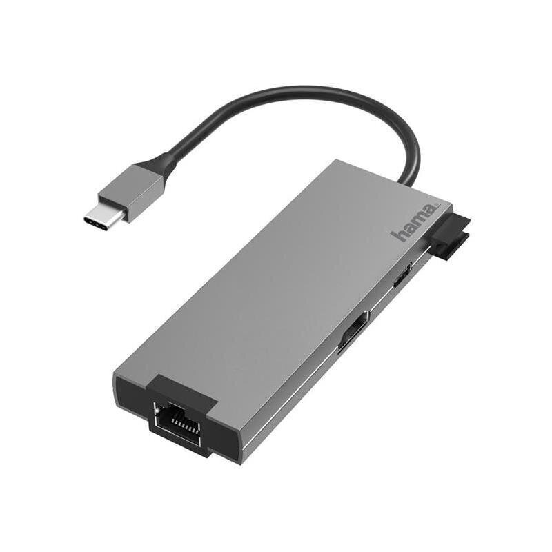 USB-C adapteris Hama 00200109, 2 x USB-A, USB-C, HDMI, LAN цена и информация | Adapteri un USB centrmezgli | 220.lv