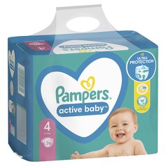 Подгузники PAMPERS Active Baby, Giant Pack, 4 размер, 9-14 кг, 76 шт. цена и информация | Подгузники | 220.lv