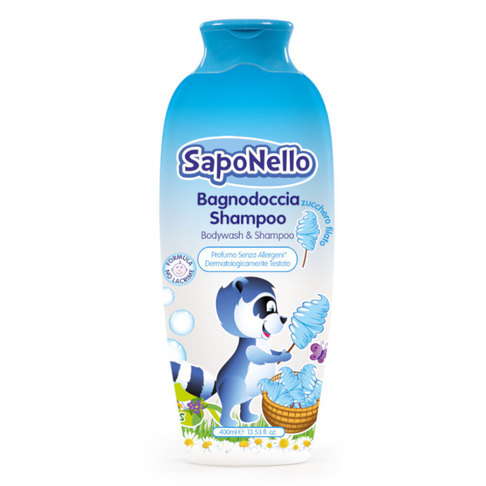 Dušas želeja un šampūns bērniem Saponello Cukurvates, 400 ml цена и информация | Bērnu kosmētika, līdzekļi jaunajām māmiņām | 220.lv