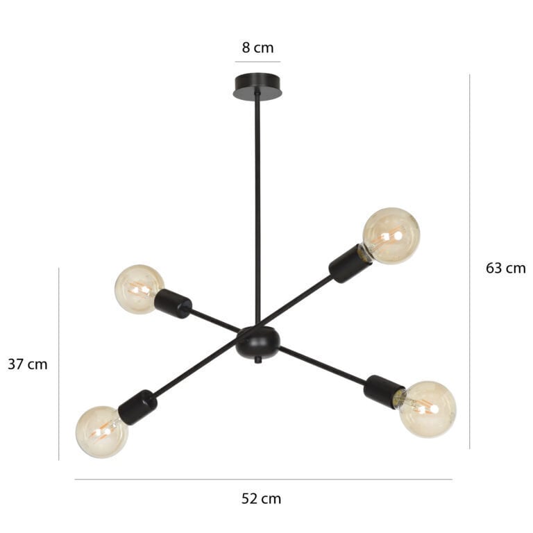 Emibig piekaramā lampa Proton 4 Black cena un informācija | Piekaramās lampas | 220.lv