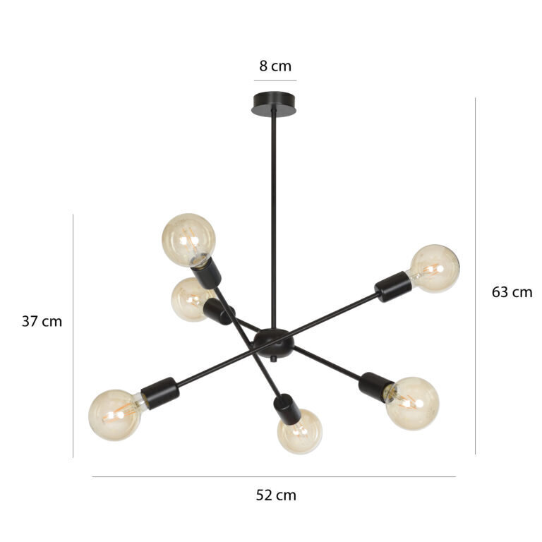 Emibig piekaramā lampa Proton 6 Black cena un informācija | Piekaramās lampas | 220.lv