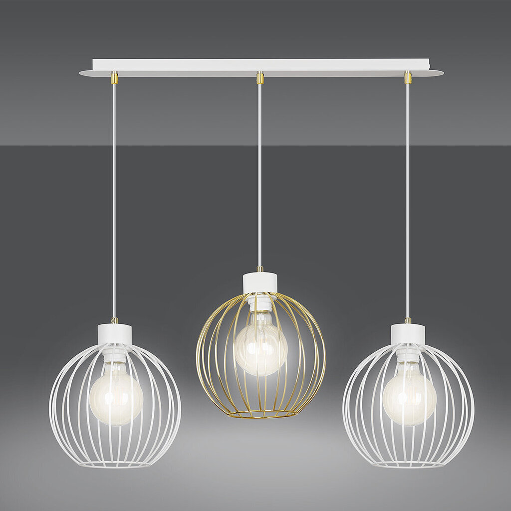 Emibig piekarināmā lampa Pineta 3 White/Gold cena un informācija | Piekaramās lampas | 220.lv