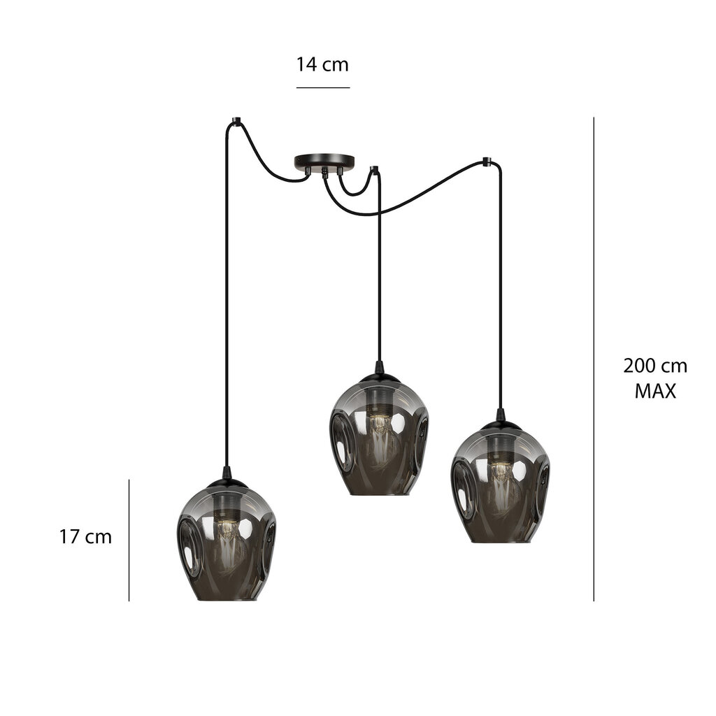 Emibig piekarināmā lampa Level 3 BL Grafit cena un informācija | Piekaramās lampas | 220.lv