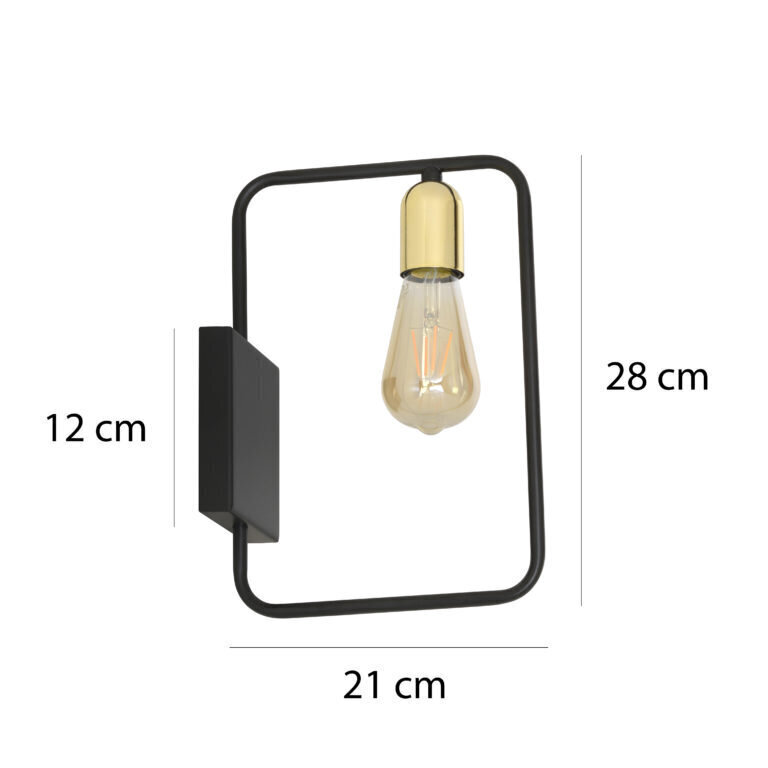 Emibig sienas lampa Savo K1 Black/Gold цена и информация | Sienas lampas | 220.lv