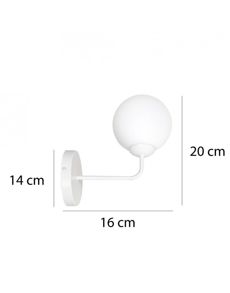 Emibig sienas lampa Selbi K1 White цена и информация | Sienas lampas | 220.lv