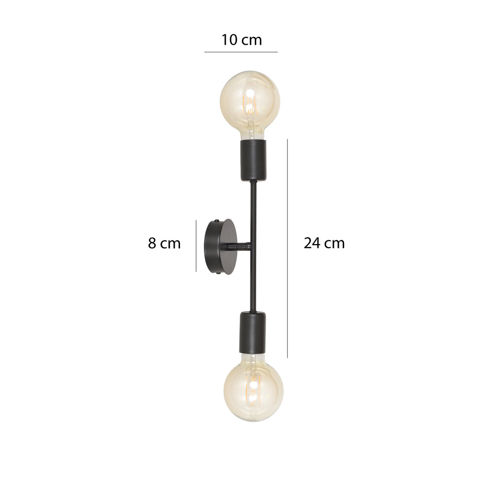 Emibig sienas lampa Proton K2 Black cena un informācija | Sienas lampas | 220.lv