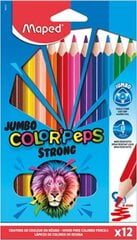 Zīmuļkrāsas MAPED "Color`Peps Jumbo Strong", 12 krāsas cena un informācija | Modelēšanas un zīmēšanas piederumi | 220.lv