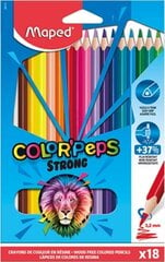 Zīmuļkrāsas MAPED "Color`Peps Strong", 18 krāsas cena un informācija | Modelēšanas un zīmēšanas piederumi | 220.lv