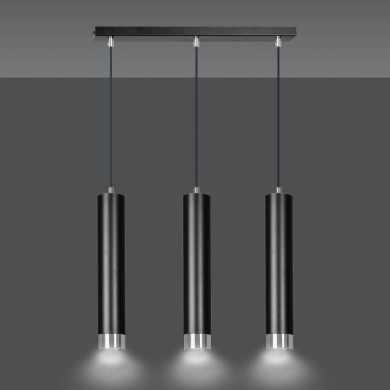 Emibig piekarināmā lampa Kibo 3 Black/Chrome cena un informācija | Lustras | 220.lv