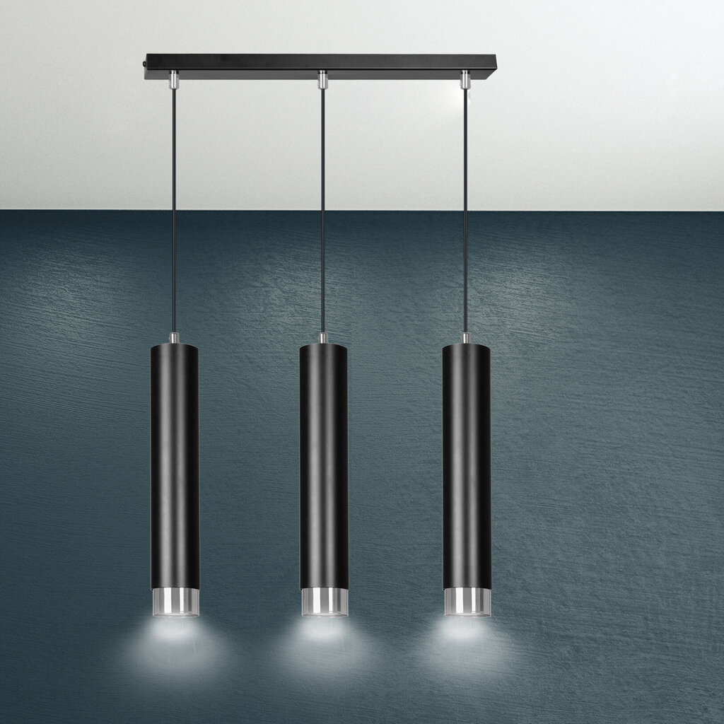 Emibig piekarināmā lampa Kibo 3 Black/Chrome cena un informācija | Lustras | 220.lv