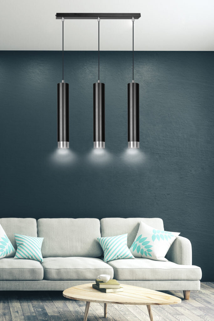 Emibig piekarināmā lampa Kibo 3 Black/Chrome cena un informācija | Lustras | 220.lv