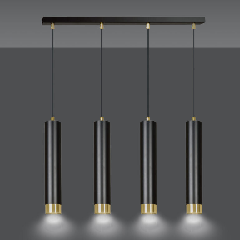 Emibig piekarināmā lampa Kibo 4 Black/Gold cena un informācija | Lustras | 220.lv