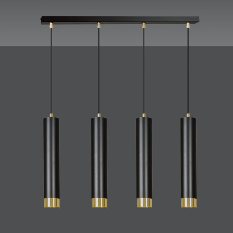 Emibig piekarināmā lampa Kibo 4 Black/Gold cena un informācija | Lustras | 220.lv