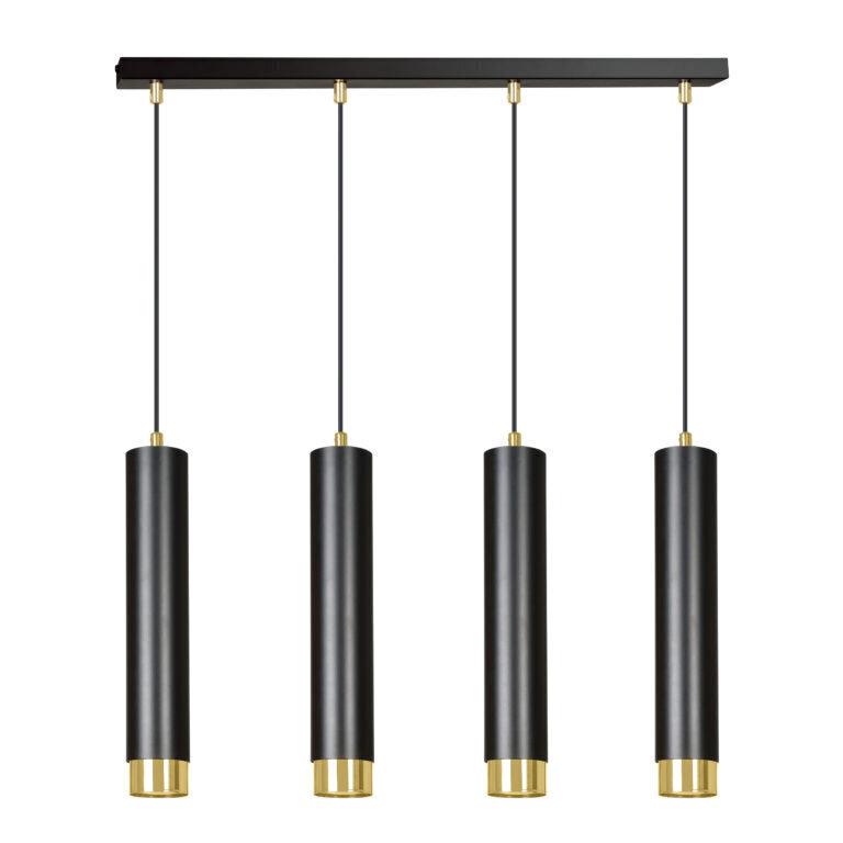 Emibig piekarināmā lampa Kibo 4 Black/Gold cena un informācija | Lustras | 220.lv