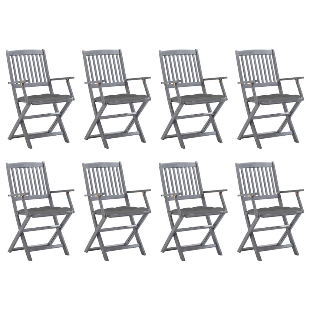Saliekamie āra krēsli ar spilveniem, 8gab. cena un informācija | Dārza krēsli | 220.lv