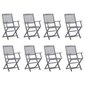 Saliekamie āra krēsli ar spilveniem, 8gab. цена и информация | Dārza krēsli | 220.lv