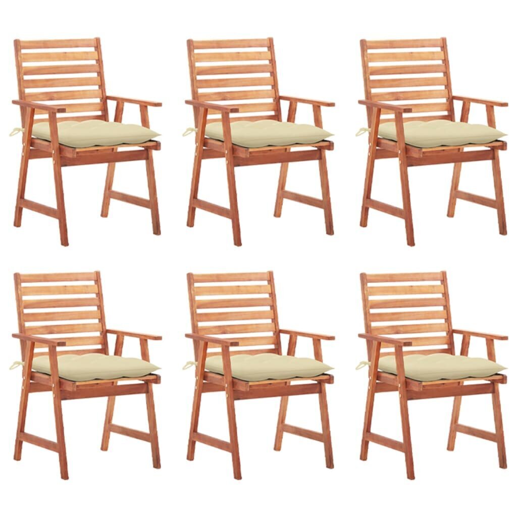 Āra ēdamistabas krēsli ar spilveniem, 6 gab. цена и информация | Dārza krēsli | 220.lv
