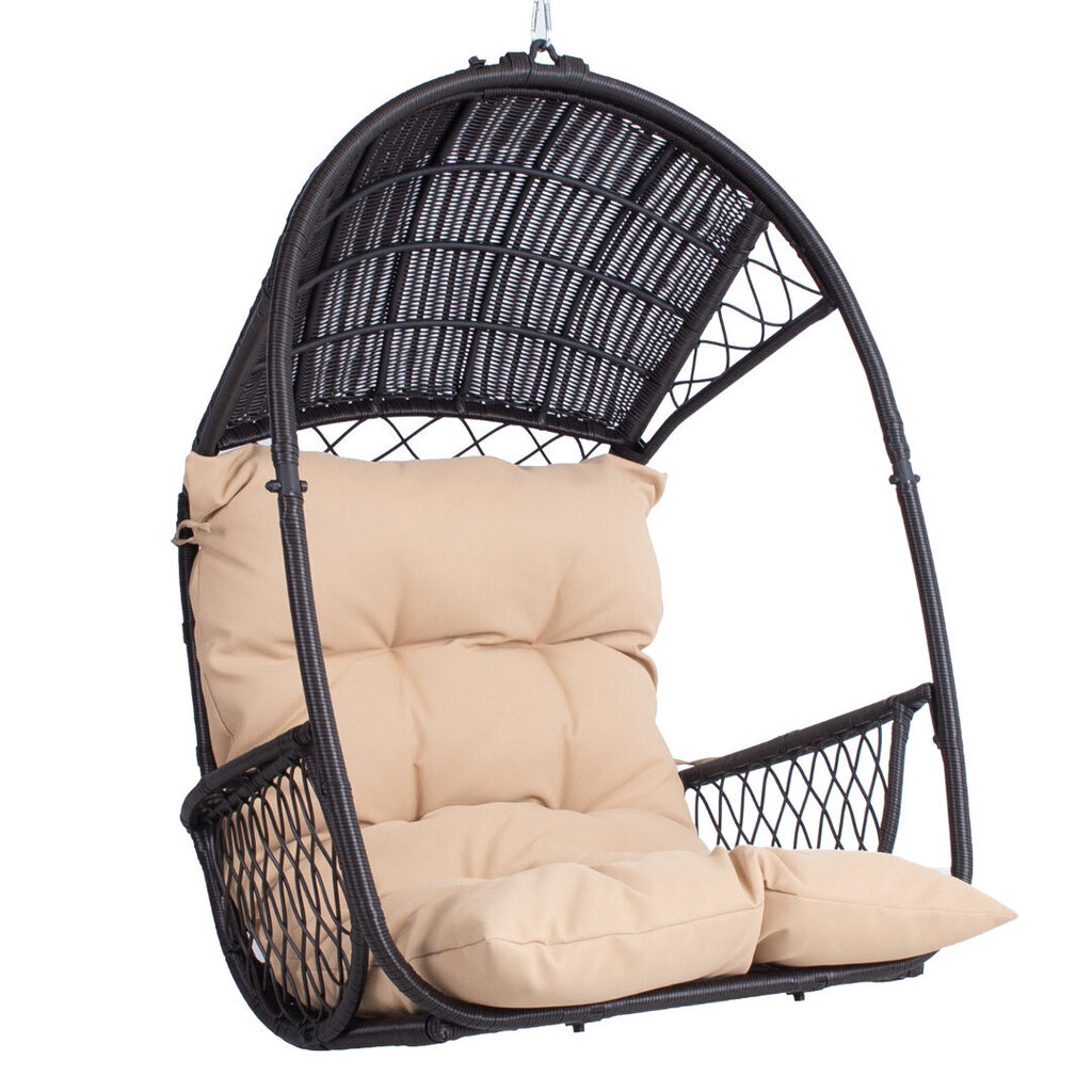 Piekarināms krēsls TANJA 87x63,5x117cm, tumši brūns цена и информация | Dārza krēsli | 220.lv