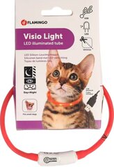 Flamingo LED kakla siksna kaķiem Visio USB, 20–35 cm, sarkana cena un informācija | Flamingo Zoo preces | 220.lv