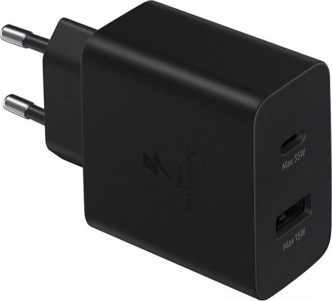 Samsung EP-TA220NBE 35W Duo USB-C un USB-A Ligzdas PD Ātrs Adaptīvs Lādētājs Melns цена и информация | Lādētāji un adapteri | 220.lv