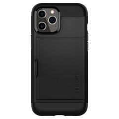 Чехол для iPhone 12/12 Pro, чехол с держателем карты Spigen Slim Armor CS, черный цена и информация | Чехлы для телефонов | 220.lv