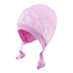 Теплая шапка для девочек со шнурками TuTu, розовая цена и информация | Зимняя одежда для детей | 220.lv