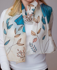 Ar rokām apgleznota zīda šalle, Igaunijas dizains cena un informācija | Sieviešu šalles, lakati | 220.lv