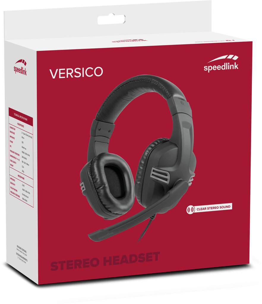 Speedlink headset Versico, black/grey (SL-870001-BKGY-01) cena un informācija | Austiņas | 220.lv