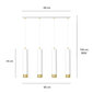 Emibig piekarināmā lampa Kibo 4 White/Gold цена и информация | Piekaramās lampas | 220.lv