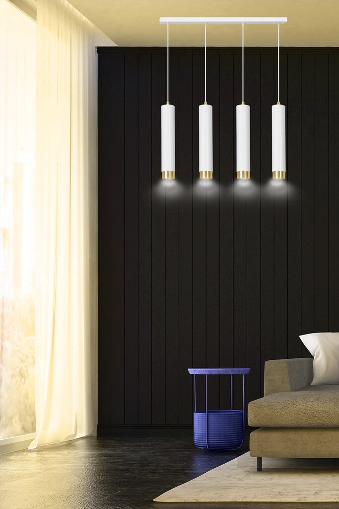 Emibig piekarināmā lampa Kibo 4 White/Gold cena un informācija | Lustras | 220.lv