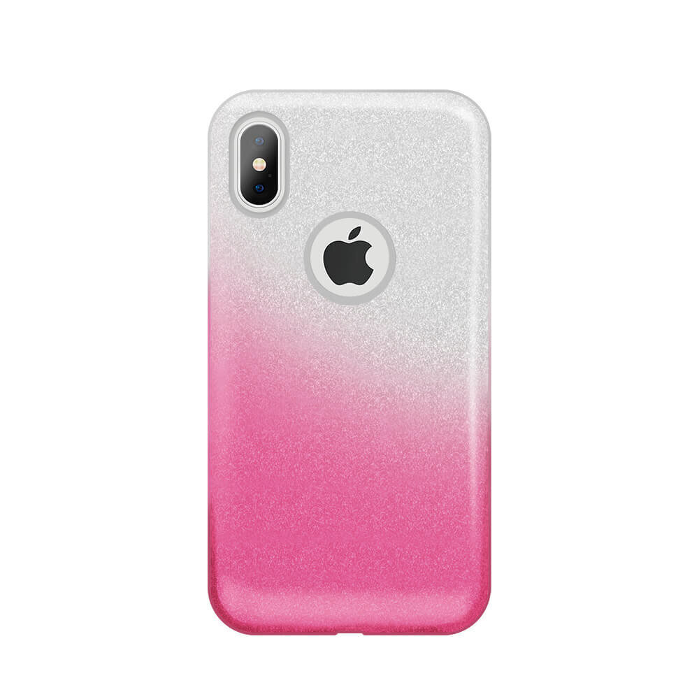 Aizmugurējais vāciņš ILike    Apple    iPhone X / iPhone XS Gradient Glitter 3in1 case    Pink cena un informācija | Telefonu vāciņi, maciņi | 220.lv