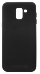 Aizmugurējais vāciņš Evelatus    Samsung    J6 2018 J600 Silicone Case    Black cena un informācija | Telefonu vāciņi, maciņi | 220.lv