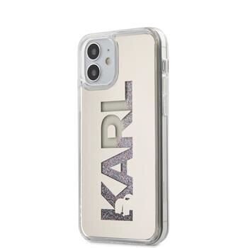 Aizmugurējais vāciņš Karl Lagerfeld       iPhone 12 5.4'' Liquid Glitter Multi Mirror Cover    Silver cena un informācija | Telefonu vāciņi, maciņi | 220.lv