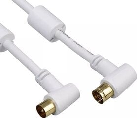 Позолоченный антенный кабель 90°, Hama / 1,5 м цена и информация | Кабели и провода | 220.lv