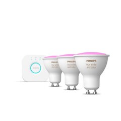 Philips Hue balta un krāsaina atmosfēras gaisma Sākuma komplekts GU10 cena un informācija | Spuldzes | 220.lv