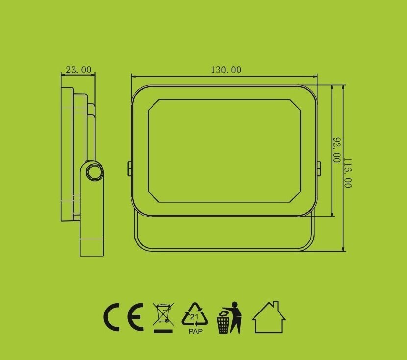 LED prožektors ārtelpām GR-ECO-FL-10 W, balts cena un informācija | Āra apgaismojums | 220.lv