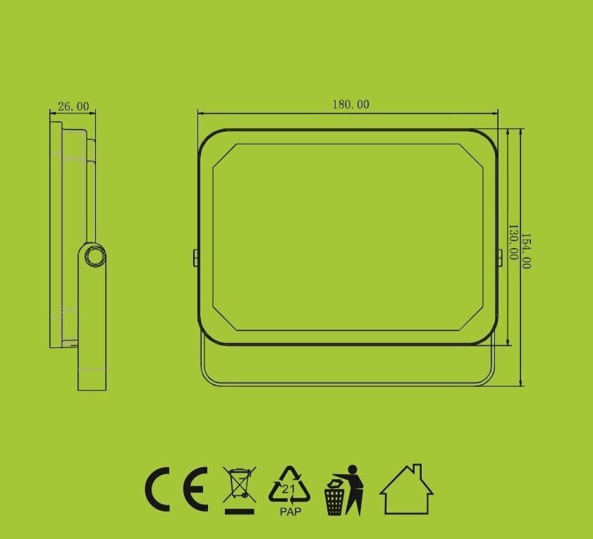 LED prožektors ārtelpām GR-FL-20 W, pelēks цена и информация | Āra apgaismojums | 220.lv