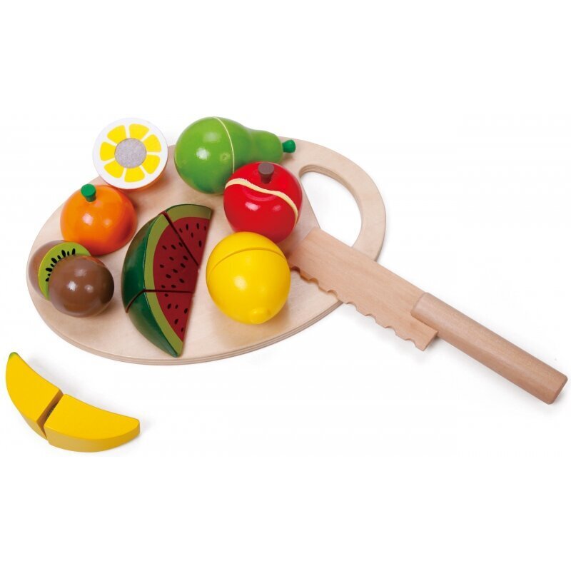 Sagrieztu augļu komplekts no koka cena un informācija | Rotaļlietas zīdaiņiem | 220.lv