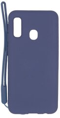 Aizmugurējais vāciņš Evelatus    Samsung    A20e Soft Touch Silicone Case with Strap    Dark Blue cena un informācija | Telefonu vāciņi, maciņi | 220.lv