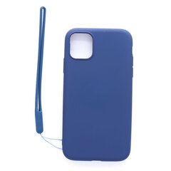 Aizmugurējais vāciņš Evelatus    Apple    iPhone 11 Soft Touch Silicone Case with Strap    Dark Blue cena un informācija | Telefonu vāciņi, maciņi | 220.lv