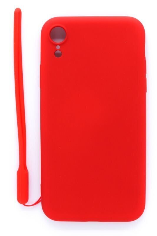 Aizmugurējais vāciņš Evelatus    Apple    iPhone XR Soft Touch Silicone Case with Strap    Red cena un informācija | Telefonu vāciņi, maciņi | 220.lv