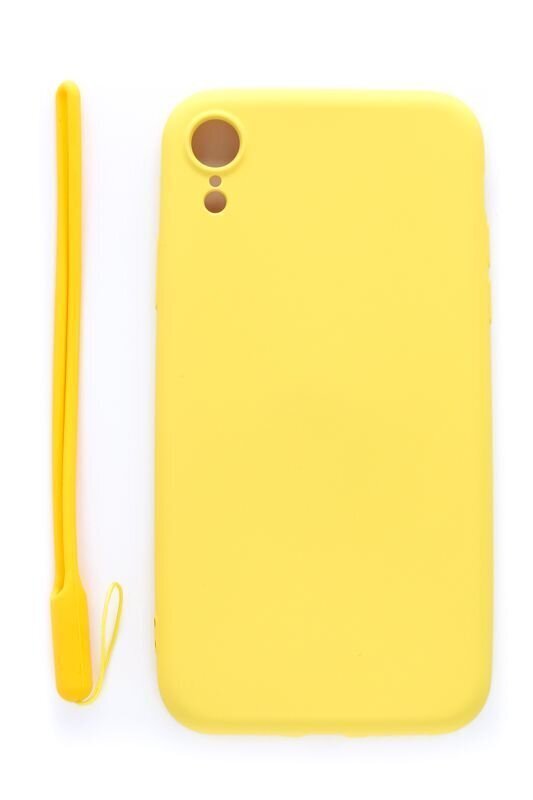 Aizmugurējais vāciņš Evelatus    Apple    iPhone XR Soft Touch Silicone Case with Strap    Yellow цена и информация | Telefonu vāciņi, maciņi | 220.lv